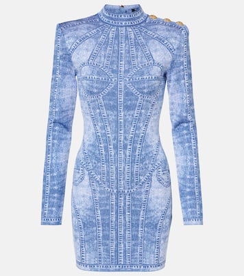Vestido corto trompe l'œil en jacquard | Balmain