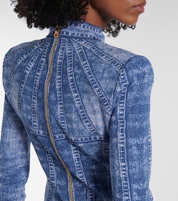 Vestido corto trompe l'œil en jacquard | Balmain