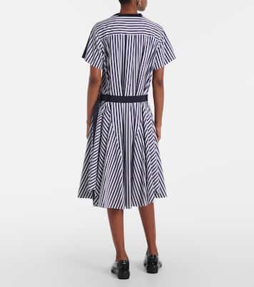 Abito chemisier in cotone a righe | Sacai