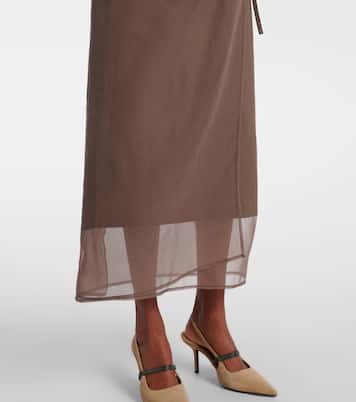 Gonna midi in misto cotone | Brunello Cucinelli