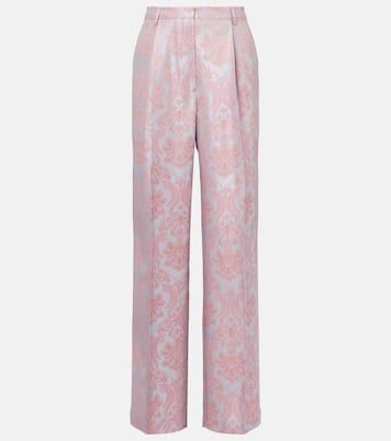 Pantaloni regular in jacquard floreale | Dries Van Noten
