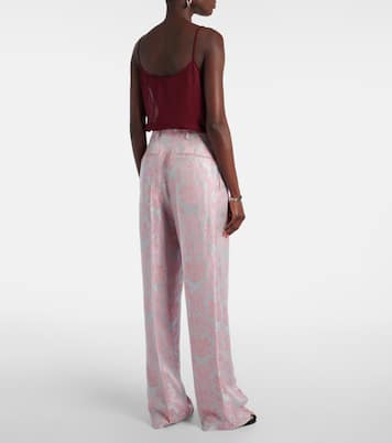 Pantaloni regular in jacquard floreale | Dries Van Noten