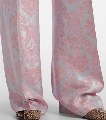Pantaloni regular in jacquard floreale | Dries Van Noten