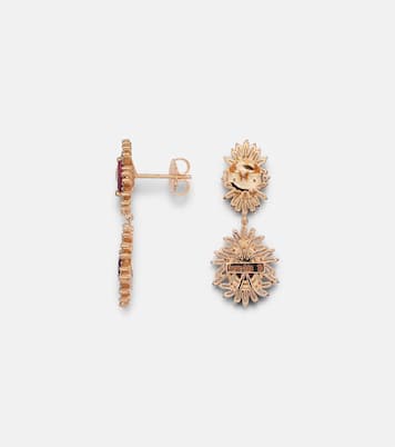 Boucles d'oreilles Doublet en or rose 18 ct, rubis et diamants | Suzanne Kalan