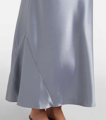 Cropped Pandora satin midi dress | Galvan