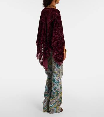 Poncho aus Samt mit Paisley-Muster | Etro