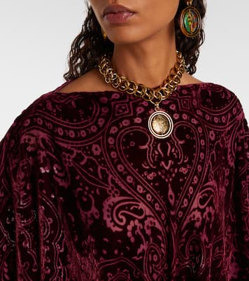 Poncho aus Samt mit Paisley-Muster | Etro