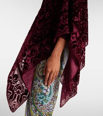 Poncho aus Samt mit Paisley-Muster | Etro