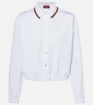 Top in popeline di cotone Web Stripe | Gucci