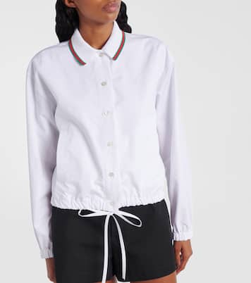 Top in popeline di cotone Web Stripe | Gucci