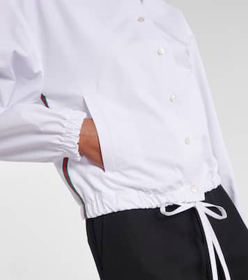 Top in popeline di cotone Web Stripe | Gucci