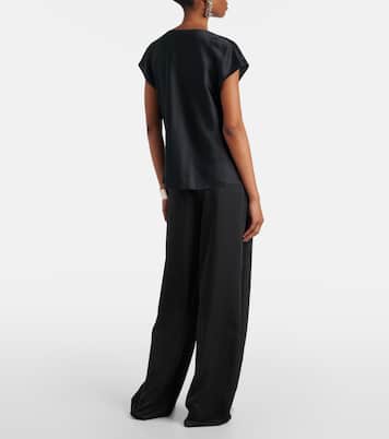 Draped silk satin top | Vince