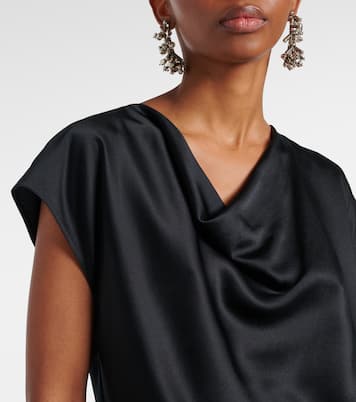 Draped silk satin top | Vince