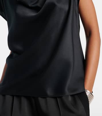 Draped silk satin top | Vince