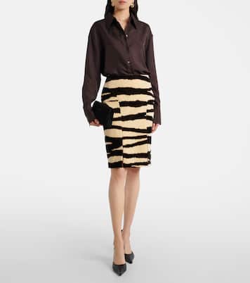 Zebra-print cotton pencil skirt | Nina Ricci