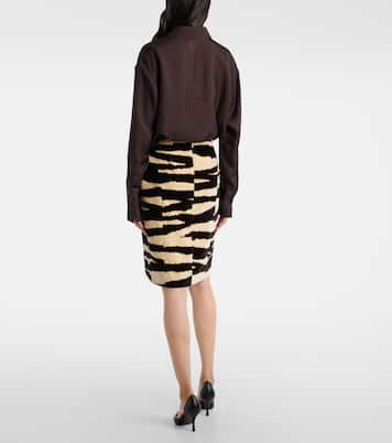 Zebra-print cotton pencil skirt | Nina Ricci