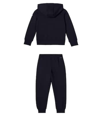 طقم جاكيت وبنطلون رياضي من القطن بلوغو | Moncler Enfant