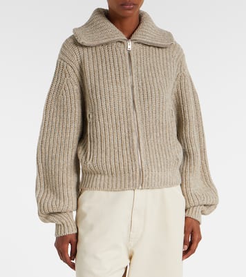 Ribbed-knit alpaca and yak wool cardigan | Lemaire