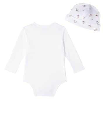 Baby set of Polo Bear cotton bodysuit, bib and beanie | Polo Ralph Lauren Kids