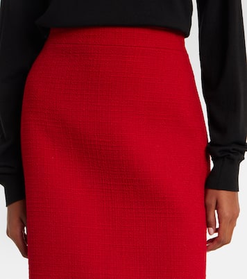 High-Rise-Bleistiftrock aus Tweed | Valentino