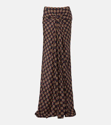 Draped printed silk skirt | Dries Van Noten