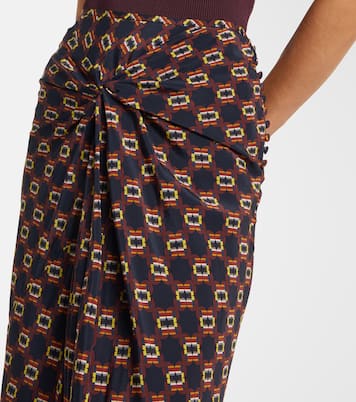 Draped printed silk skirt | Dries Van Noten