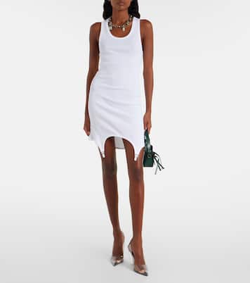 Ribbed-knit cotton jersey minidress | Jean Paul Gaultier