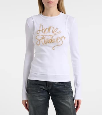 Logo layered cotton-blend top | Acne Studios