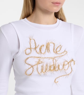 Logo layered cotton-blend top | Acne Studios