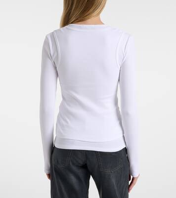 Logo layered cotton-blend top | Acne Studios