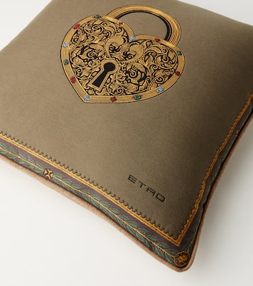 Herald embroidered cotton-blend cushion | Etro