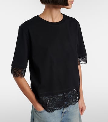 Cotton lace T-shirt | McQueen