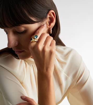 Toi Et Moi 18kt gold ring with topaz and tanzanite | Marina B