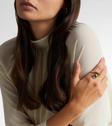 Toi Et Moi 18kt gold ring with topaz and tanzanite | Marina B