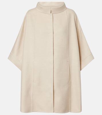 Salzburg leather-trimmed cashmere cape | Loro Piana