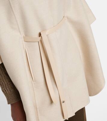 Salzburg leather-trimmed cashmere cape | Loro Piana