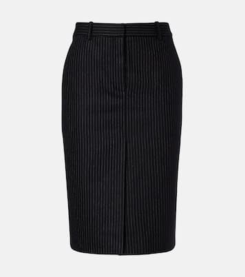Pinstriped wool-blend pencil skirt | Nina Ricci