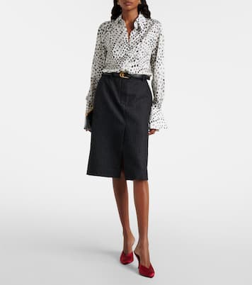 Pinstriped wool-blend pencil skirt | Nina Ricci
