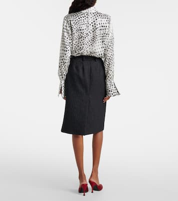 Pinstriped wool-blend pencil skirt | Nina Ricci