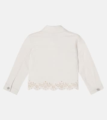 아플리케 크리스털 임벨리시드 데님 재킷 | Self-Portrait Kids