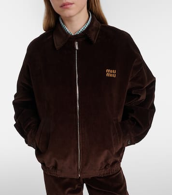 Oversized cotton corduroy blouson jacket | Miu Miu