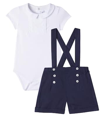 Bébé - Ensemble body en coton et salopette en lin  | Tartine et Chocolat