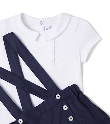 Bébé - Ensemble body en coton et salopette en lin  | Tartine et Chocolat