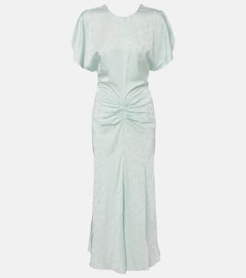Gathered jacquard midi dress | Victoria Beckham