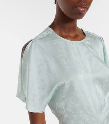 Gathered jacquard midi dress | Victoria Beckham