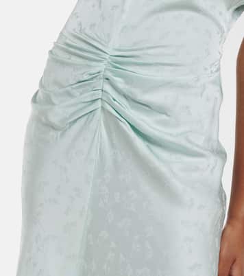 Gathered jacquard midi dress | Victoria Beckham