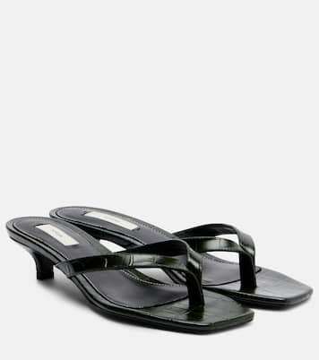 Croc-effect leather thong sandals | Toteme