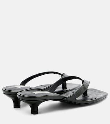 Croc-effect leather thong sandals | Toteme