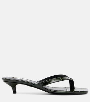Croc-effect leather thong sandals | Toteme