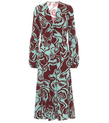 Vestido midi floral | Dries Van Noten
